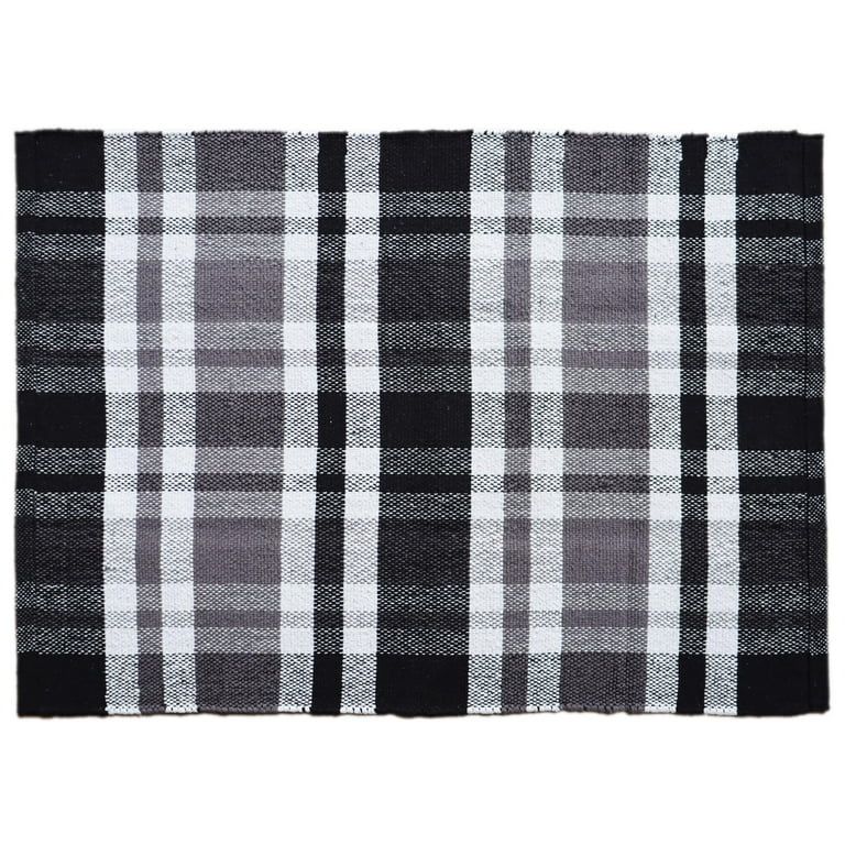 Halloween Black & White Plaid Outdoor Entryway, Cotton, 26 in x38 in, by Way To Celebrate - Walma... | Walmart (US)