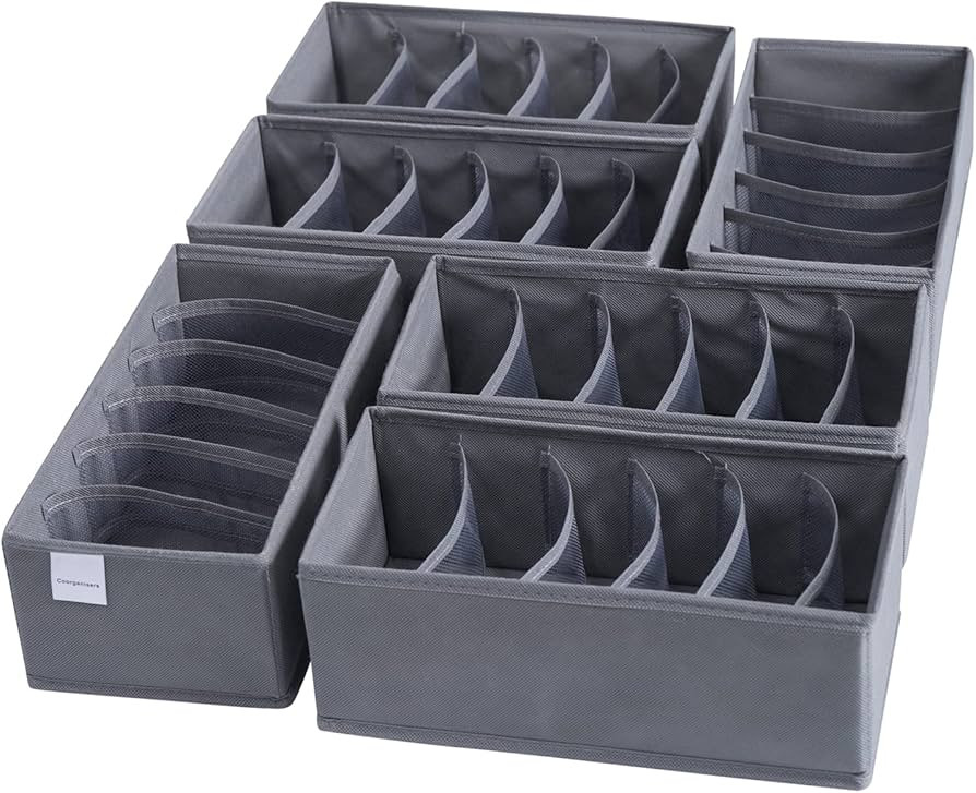 Amazon.com: Coorganisers 6 Packs Dresser Organizers,36 Cells Drawer Organizers for Clothing,Baby ... | Amazon (US)