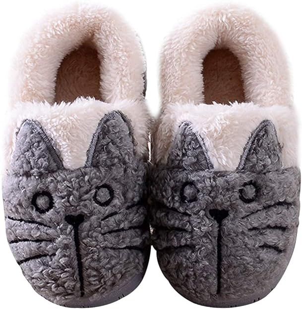 GaraTia Women/Kids Family Cute Cat Warm House Slippers Booties | Amazon (US)