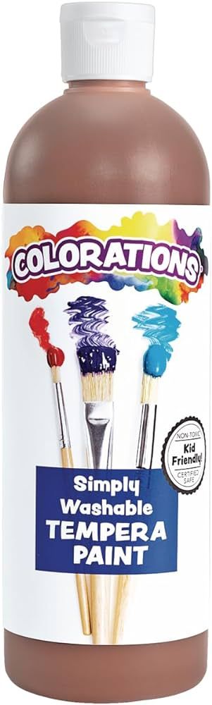 Colorations WSTBR Washable Tempera Paint, 16 fl oz, Brown, Non Toxic, Vibrant, Bold, Kids Paint, ... | Amazon (US)