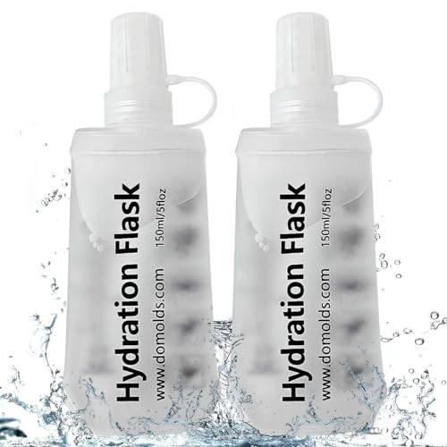 TXSN 150ML Soft Flask, Running Water Bottle Foldable TPU Hydration Flask for Running Hydration Pack Cycling Hiking Marathon, Clear Pack of 2 | Amazon (US)
