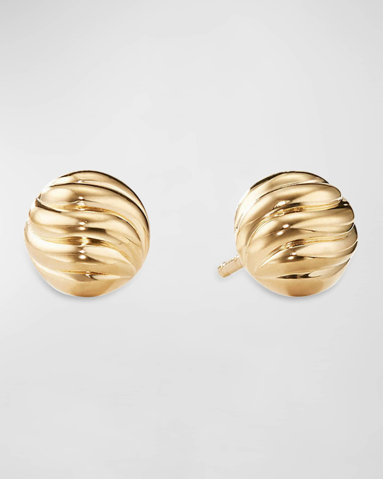 Sculpted Cable Stud Earrings in Gold | Neiman Marcus