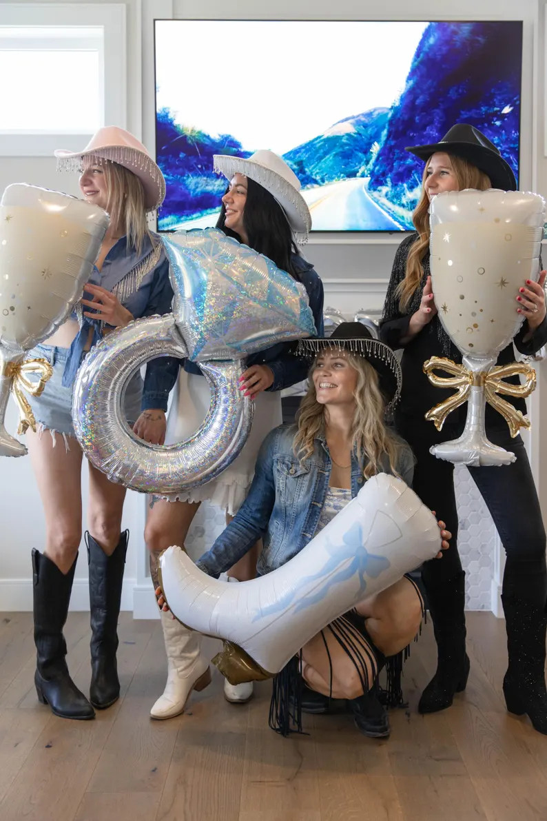 Denim and Diamonds Cowgirl Western Coquette Bachelorette Decoration Balloon Bundle Kit Helium XL ... | Etsy (Global)