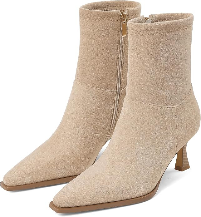 Ankle Boots for Women Kitten Heel Booties Short Boots | Amazon (US)