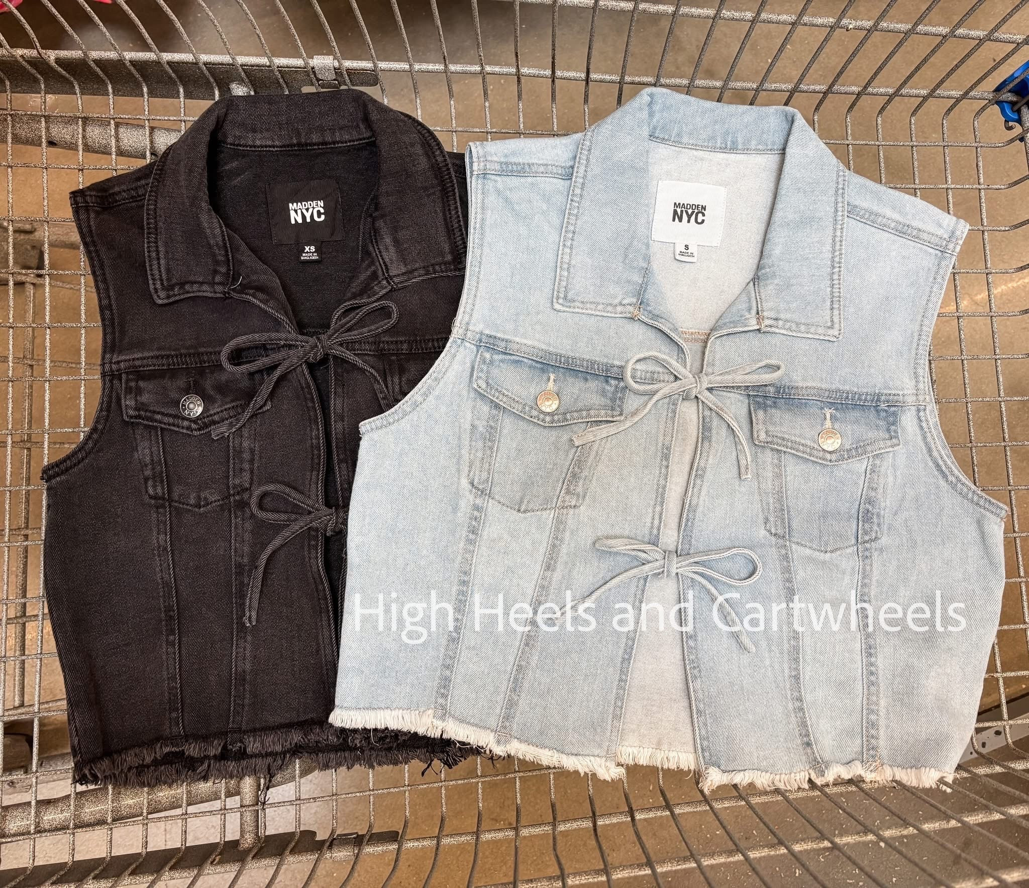 The cutest denim vest for layering over summer dresses!