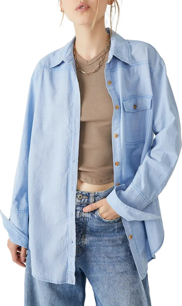 Free People Machester Cotton Button-Down Shirt | Nordstrom | Nordstrom