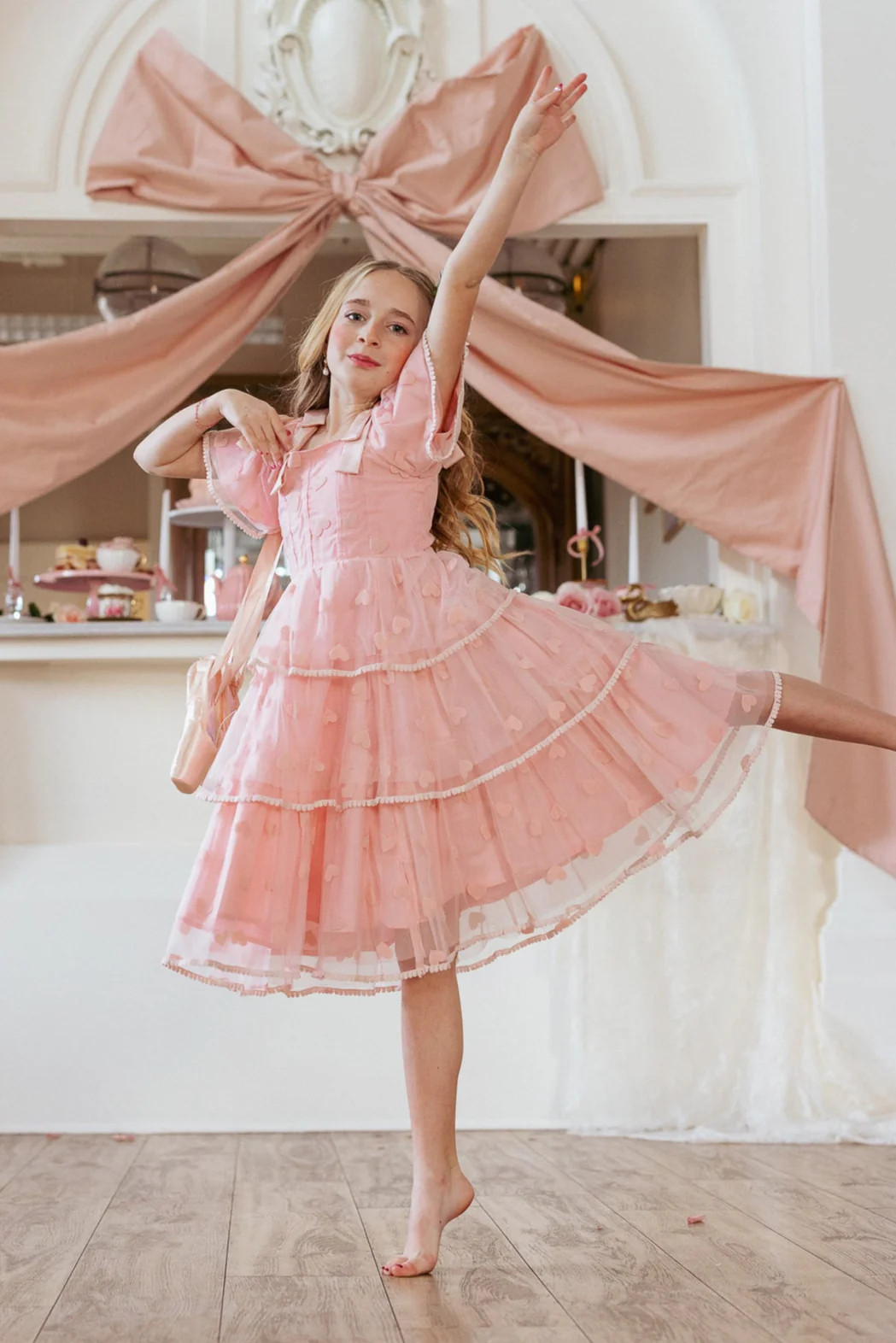 Mini Annabelle Dress in Pink Hearts - FINAL SALE | Ivy City Co