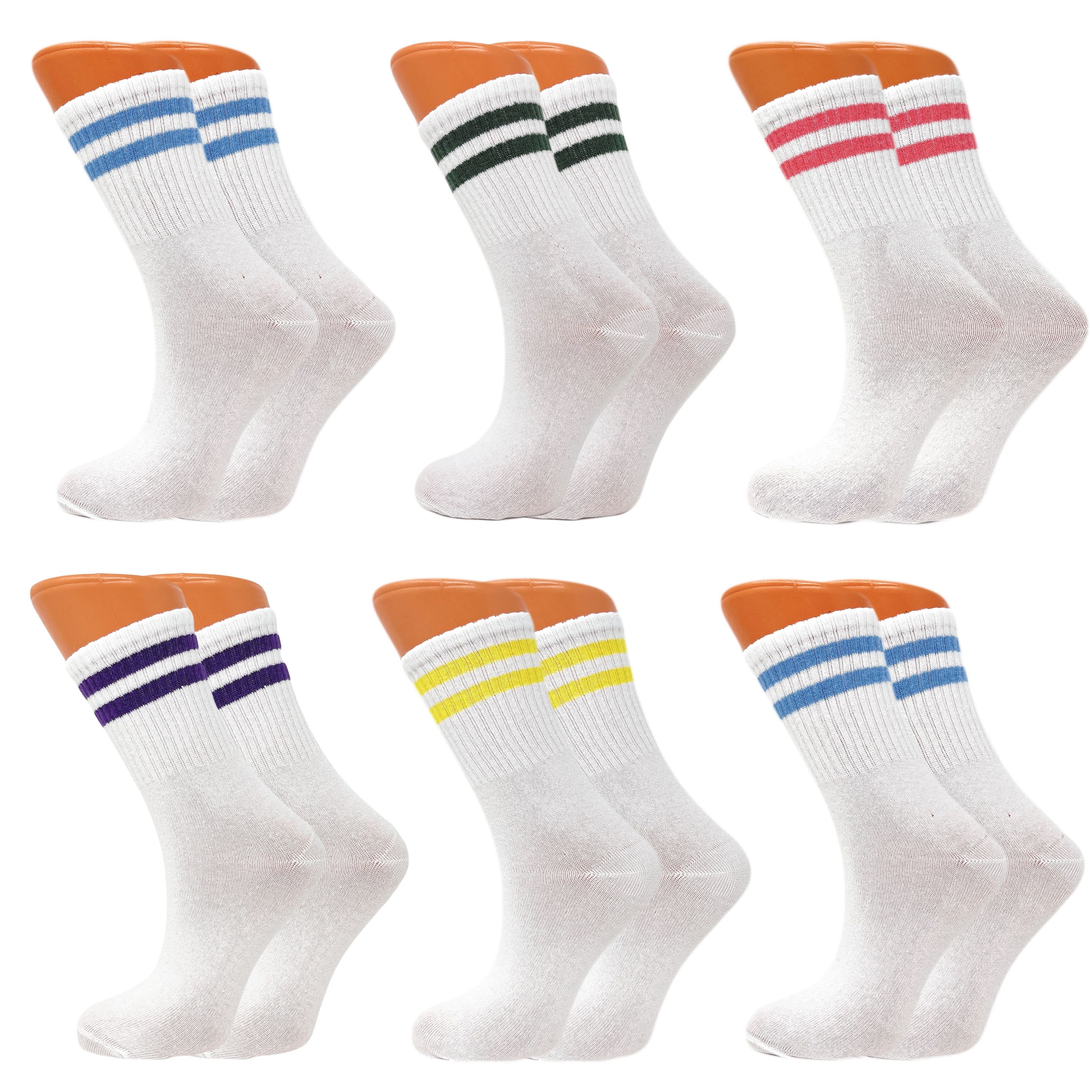 Tennis Crew Socks for Women 6 Pairs Cotton Extra Thin Socks Size 9-11 - Style 1 | Walmart (US)
