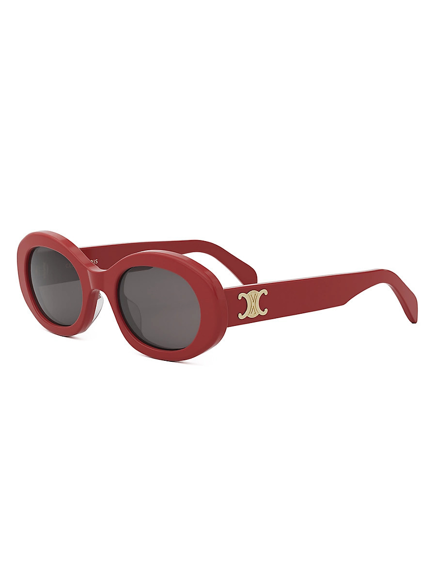 Women's Triomphe 52MM Oval Sunglasses - Red Smoke | Saks Fifth Avenue