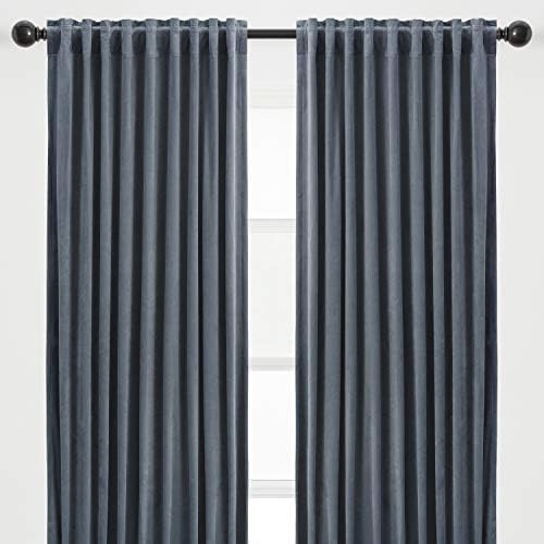 Chanasya 2-Panel Solid Velvet Blackout Curtains - 3-in-1 Back Tab, Rod Pocket, Ring Tab - for Win... | Amazon (US)