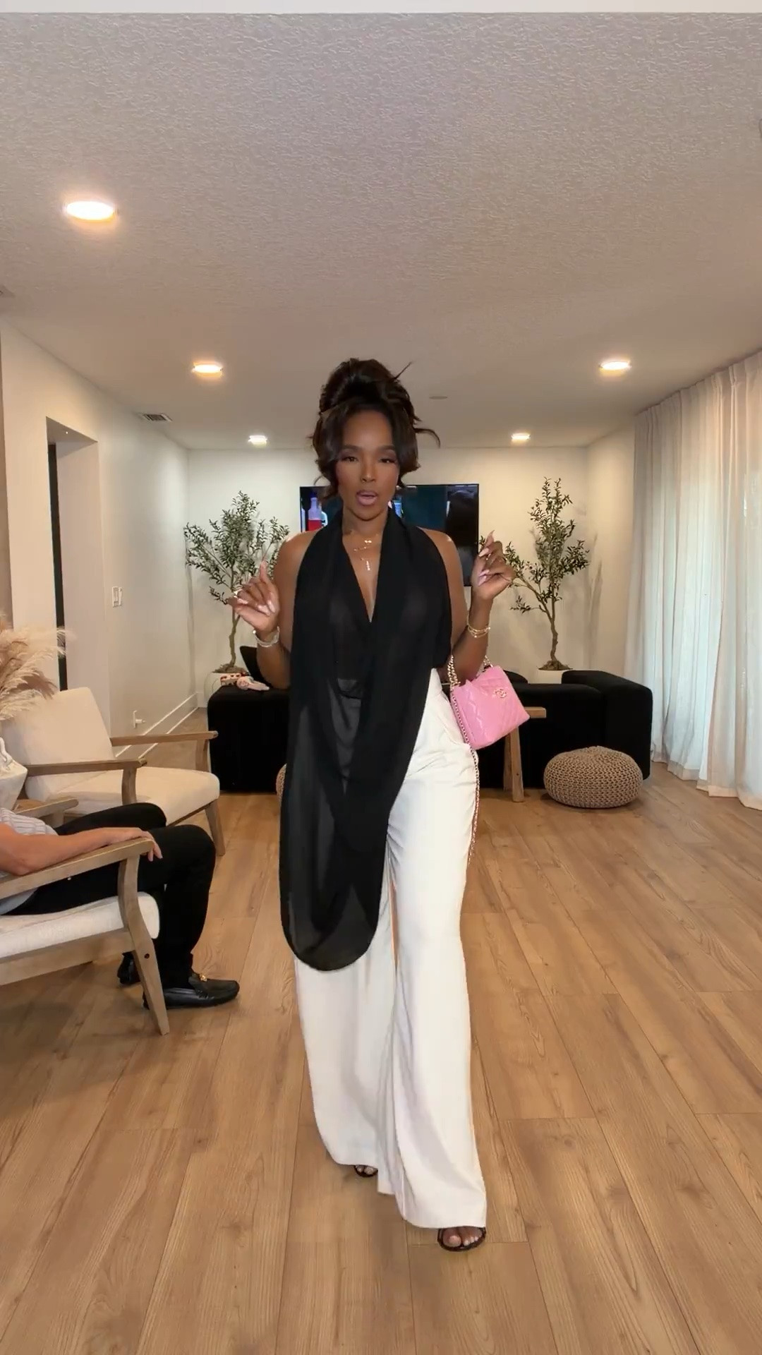 Hi Babes! 

This black and white combo is giving classy with a little drama 🖤 The draped halter top makes this outfit feel so elevated and chic while the tailored white trousers keep it polished and timeless. I love how the soft pink bag adds the perfect feminine contrast without taking away from the look.

This is the kind of outfit that looks designer-inspired and instantly makes you feel confident the second you put it on. Every piece can also be styled separately, so the cost per wear on this look is so good ✨

Perfect for:
• Dinner date outfits  
• Girls night looks  
• Birthday dinner outfits  
• Vacation evening style  
• Elevated monochrome outfits  
• Chic event looks  

Everything is linked below 🤍

xx Kira | IG: KirasFashionFinds

34D - 27 - 40 • Size Small or 4

#LTKgrwm #LTKootd #LTKvlog