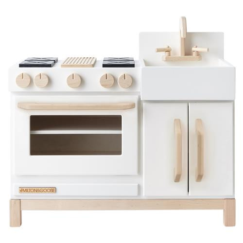 Milton & Goose Essential Modern Classic White Wood Play Kitchen | Kathy Kuo Home