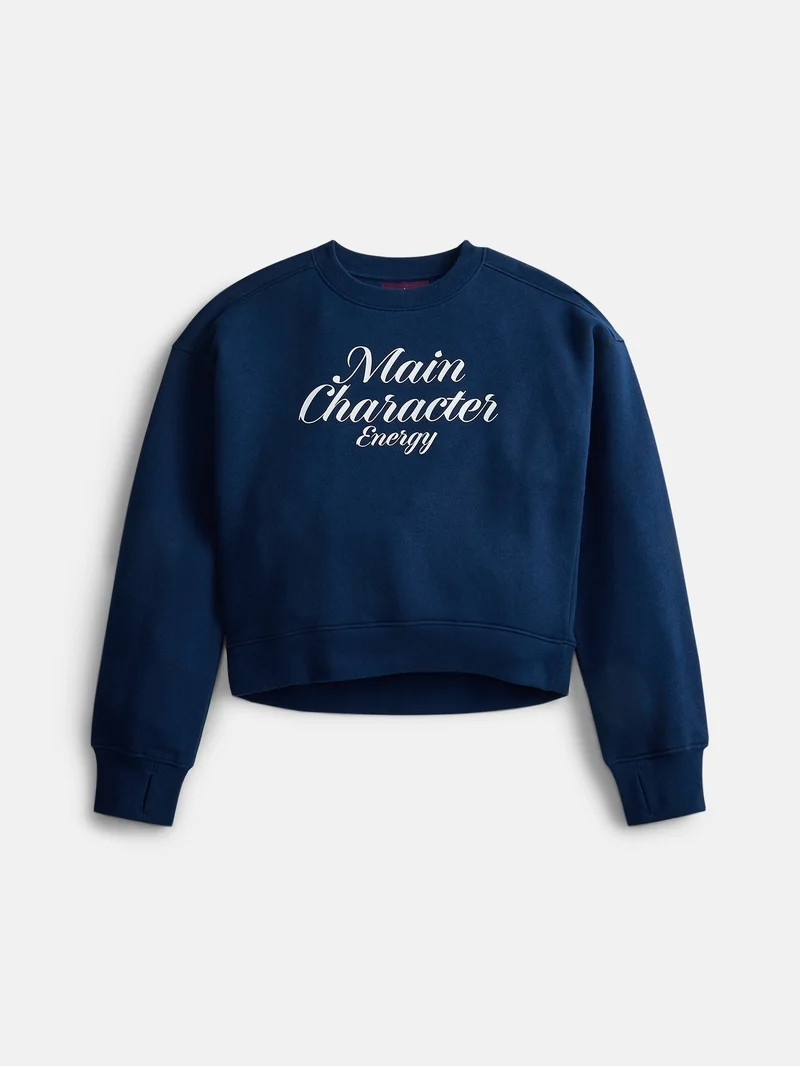 Weekend Academy Girls Fleece Sweatshirt, Sizes 4-18 | Walmart (US)