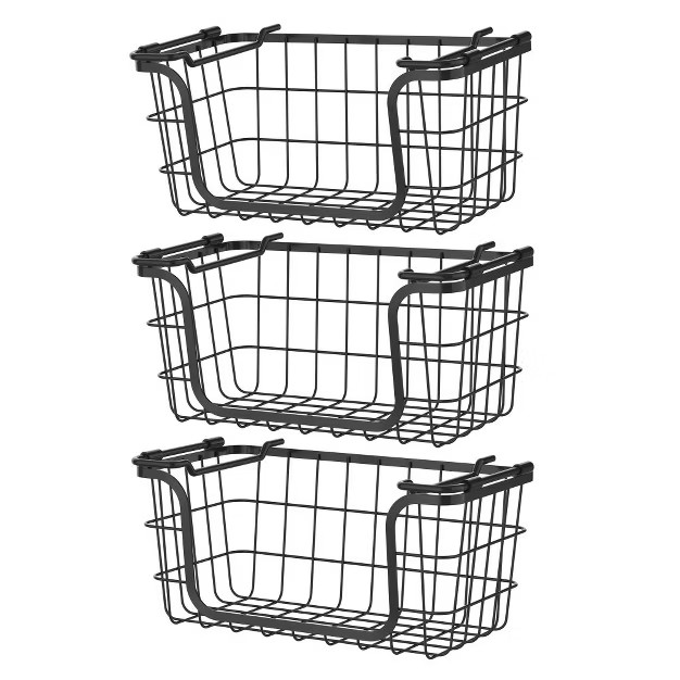 Oceanstar Stackable Metal Wire Storage Basket Set for Pantry, Countertop, Kitchen or Bathroom –... | Target