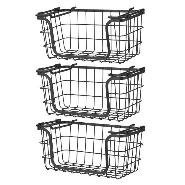 Oceanstar Stackable Metal Wire Storage Basket Set for Pantry, Countertop, Kitchen or Bathroom –... | Target