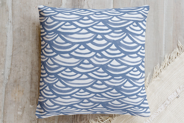Watercolor Scallops Pillow | Minted