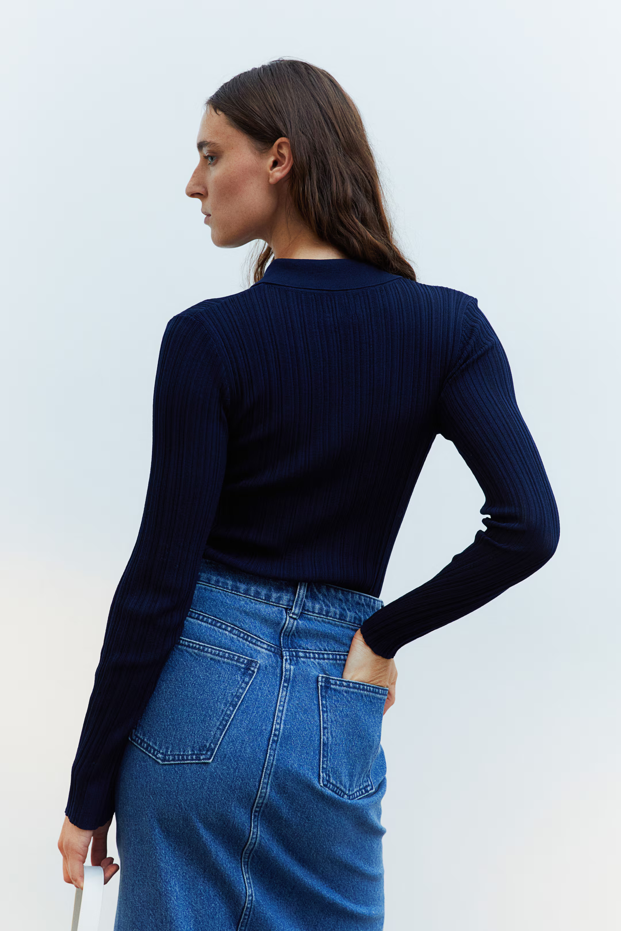 Collared rib-knit cardigan | H&M (UK, MY, IN, SG, PH, TW, HK)