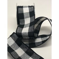 Buffalo Plaid Ribbon 2.5 Inch Wired White Black 1 Yard | Etsy (US)