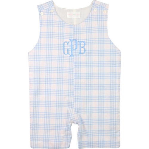 Blue And Pink Seersucker Plaid Jon Jon | Cecil and Lou