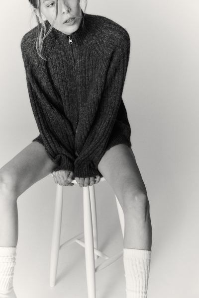 Mock Turtleneck Cardigan with Zipper | H&M (US + CA)