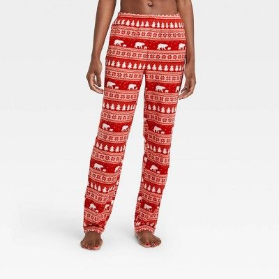Women's Holiday Fair Isle Fleece Matching Family Pajama Pants - Wondershop™ Red | Target