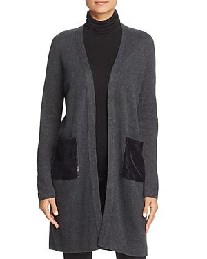 T Tahari Desma Velvet Pocket Long Cardigan | Bloomingdale's (US)