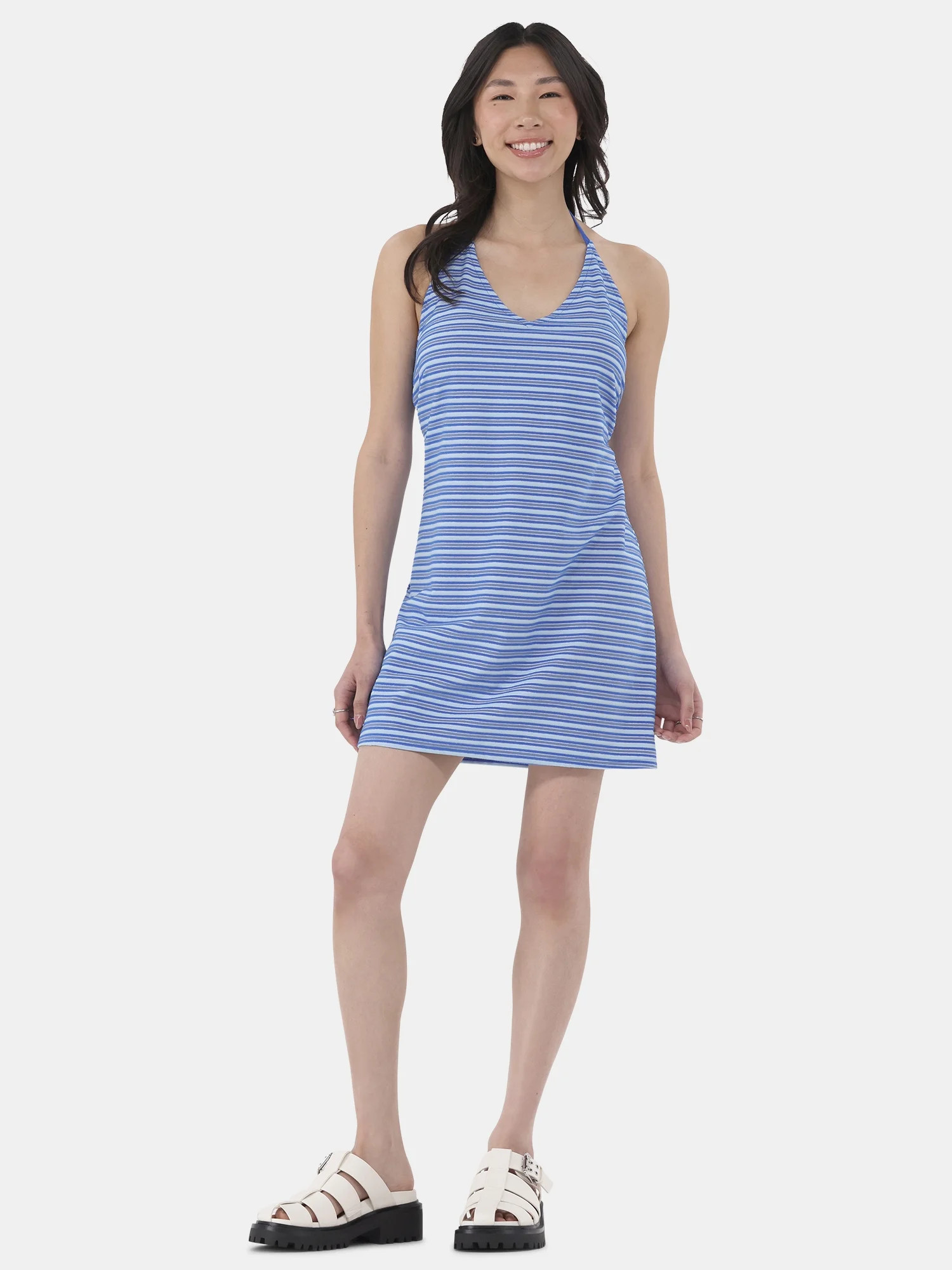 No Boundaries Loop Terry Halter Dress Coverup, Women's | Walmart (US)