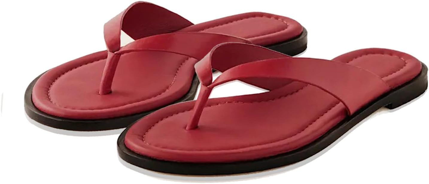 ZJGZF Studded Thong Sandals for Women Flip Flop Slides Round Toe Summer sandal Slip On Comfortabl... | Amazon (US)