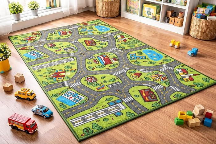 Kids Carpet Playmat Rug City Life Great for Playing with Cars and Toys - Play Learn and Have Fun ... | Amazon (US)