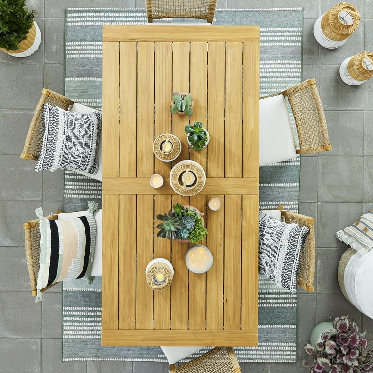 Better Homes & Gardens Ashbrook, Outdoor, Teak Dining Table by Dave & Jenny Marrs | Walmart (US)