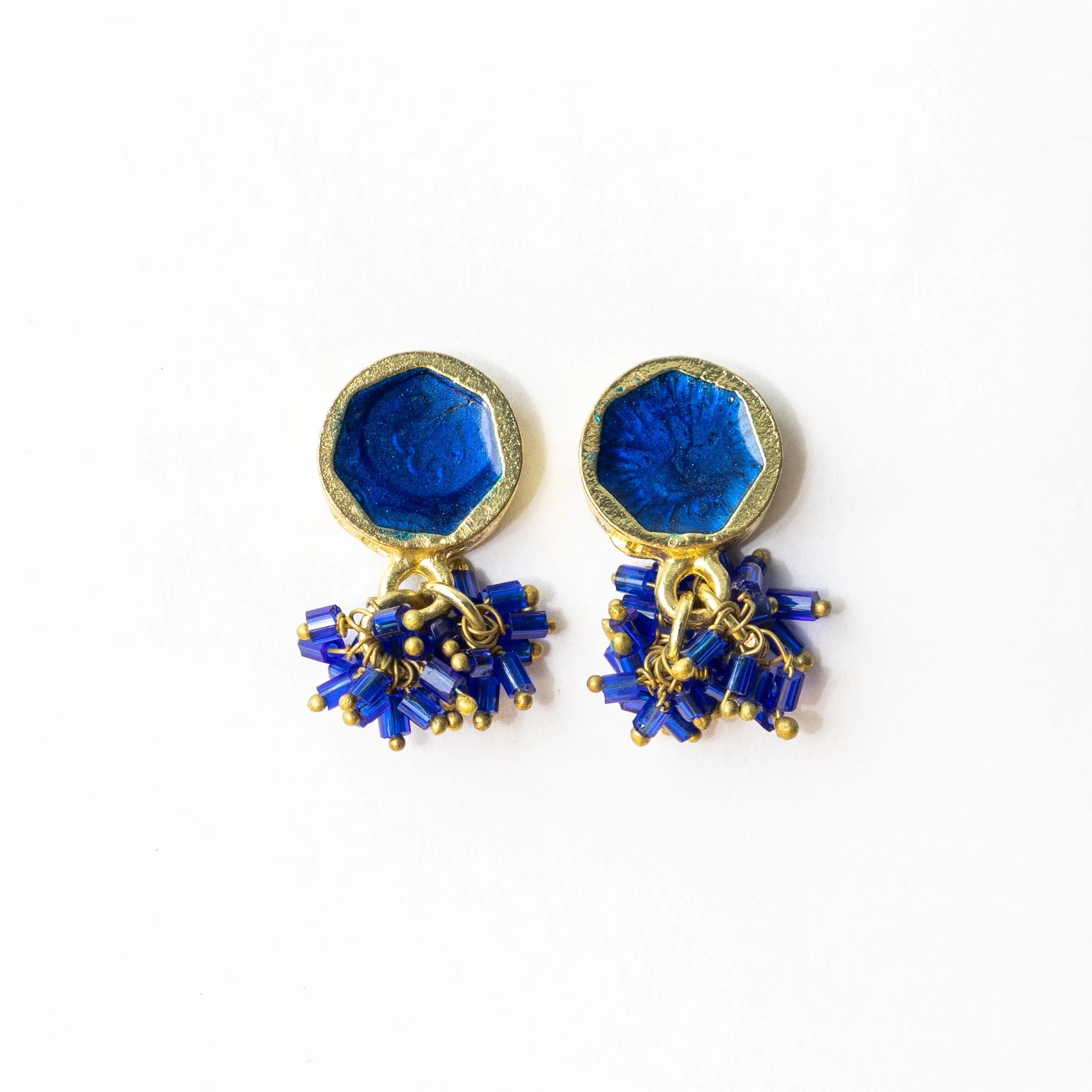 Kimberly Enamel Earring Royal Blue | INK+ALLOY