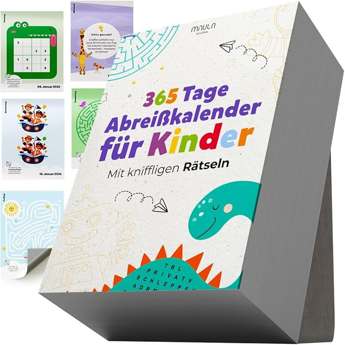 Abreißkalender 2026 Kinder – Kindgerechter Abreißkalender mit 365 Geschichten, Sprüchen, Rec... | Amazon (DE)