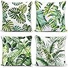 Whaline 4 Pieces Tropical Leaves Pillow Covers, Cotton Linen Decorative Summer Green Leaf Throw C... | Amazon (US)