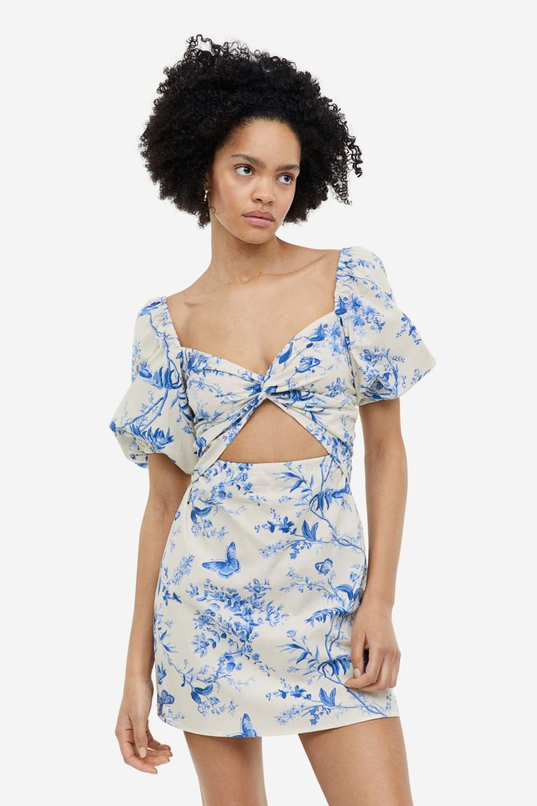 Linen-blend knot-detail dress | H&M (UK, MY, IN, SG, PH, TW, HK)