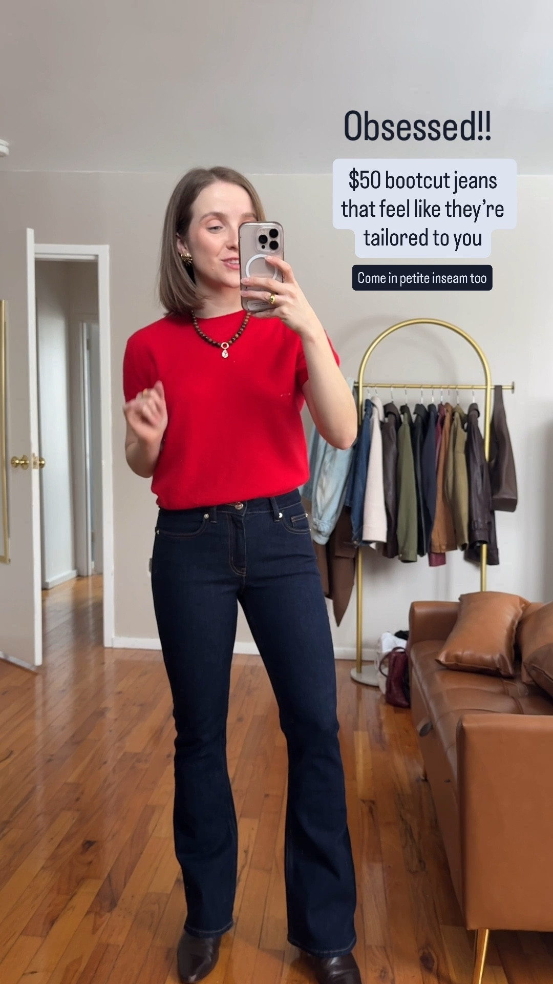 Such flattering boot cut jeans!
Fit like a skinny jean in the thigh and then flare out to elongate and lengthen. Wearing size 25-30inseam. I’m 5ft 2. They just hit the ground on me at 30 inch inseam 

Small cashmere tee

365 day free returns and shipping 


#LTKootd #LTKPetite #LTKgrwm