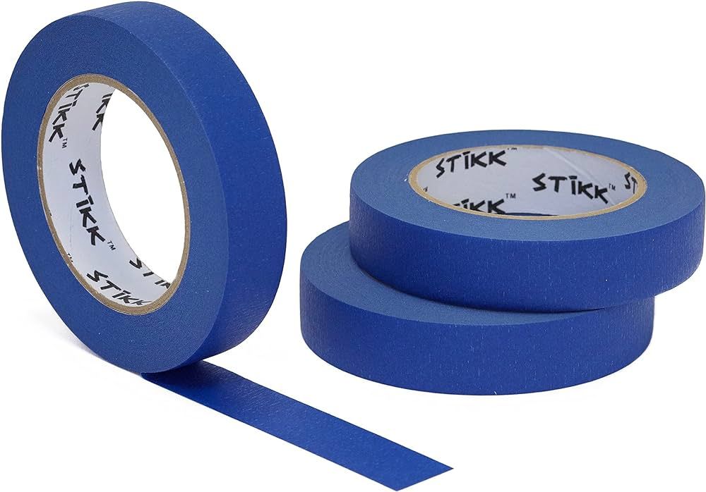 STIKK 3pk 1" x 60yd Blue Painters Tape 14 Day Clean Release Trim Edge Finishing Tape (.94 in 24MM... | Amazon (US)