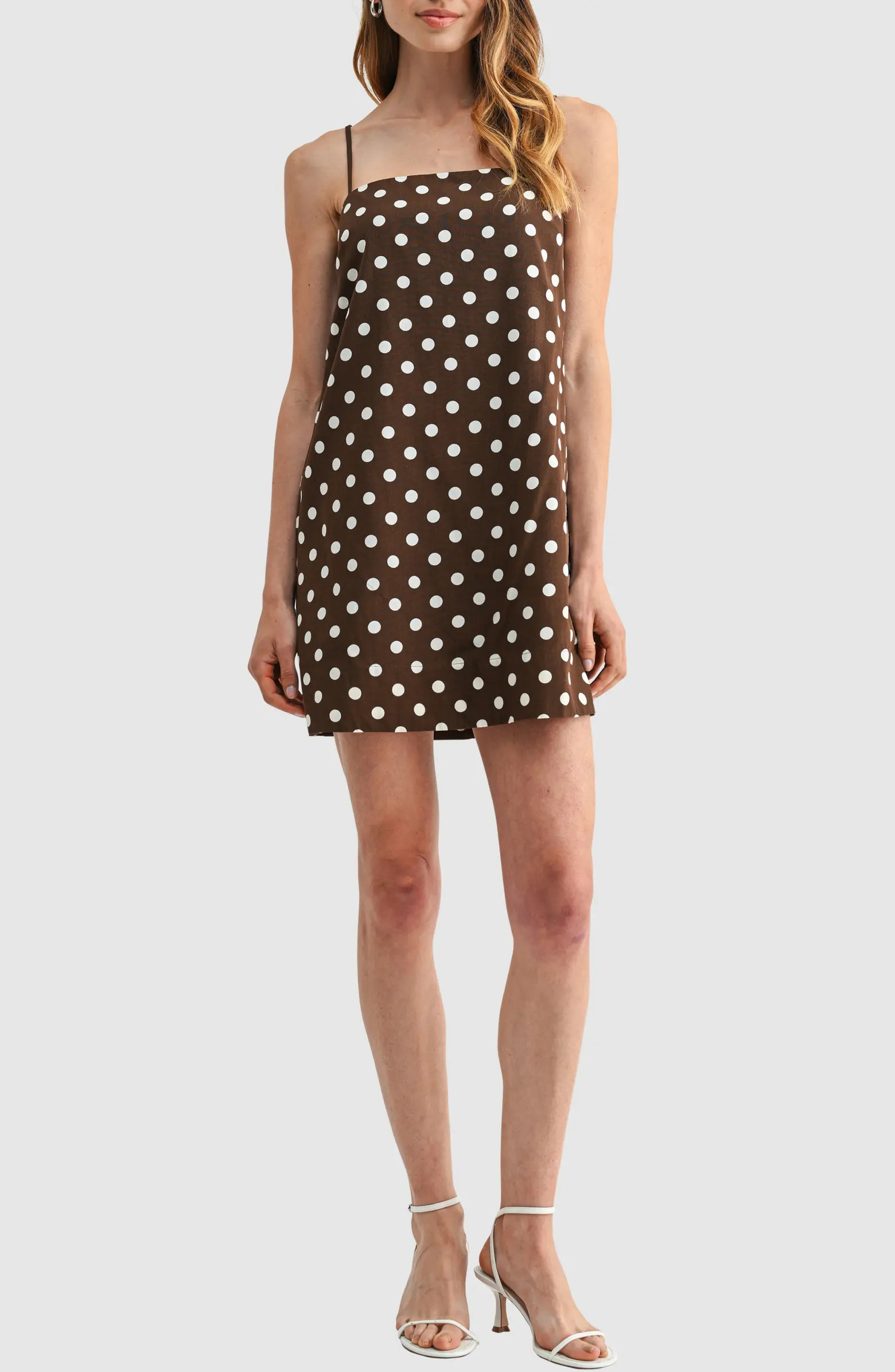 Polka Dot Spaghetti Strap Shift MinidressAll in Favor | Nordstrom