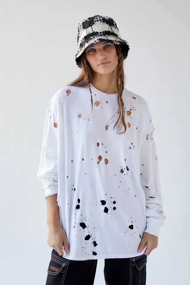 Urban Renewal Remade Destroyed Long Sleeve Tee | Urban Outfitters (US and RoW)