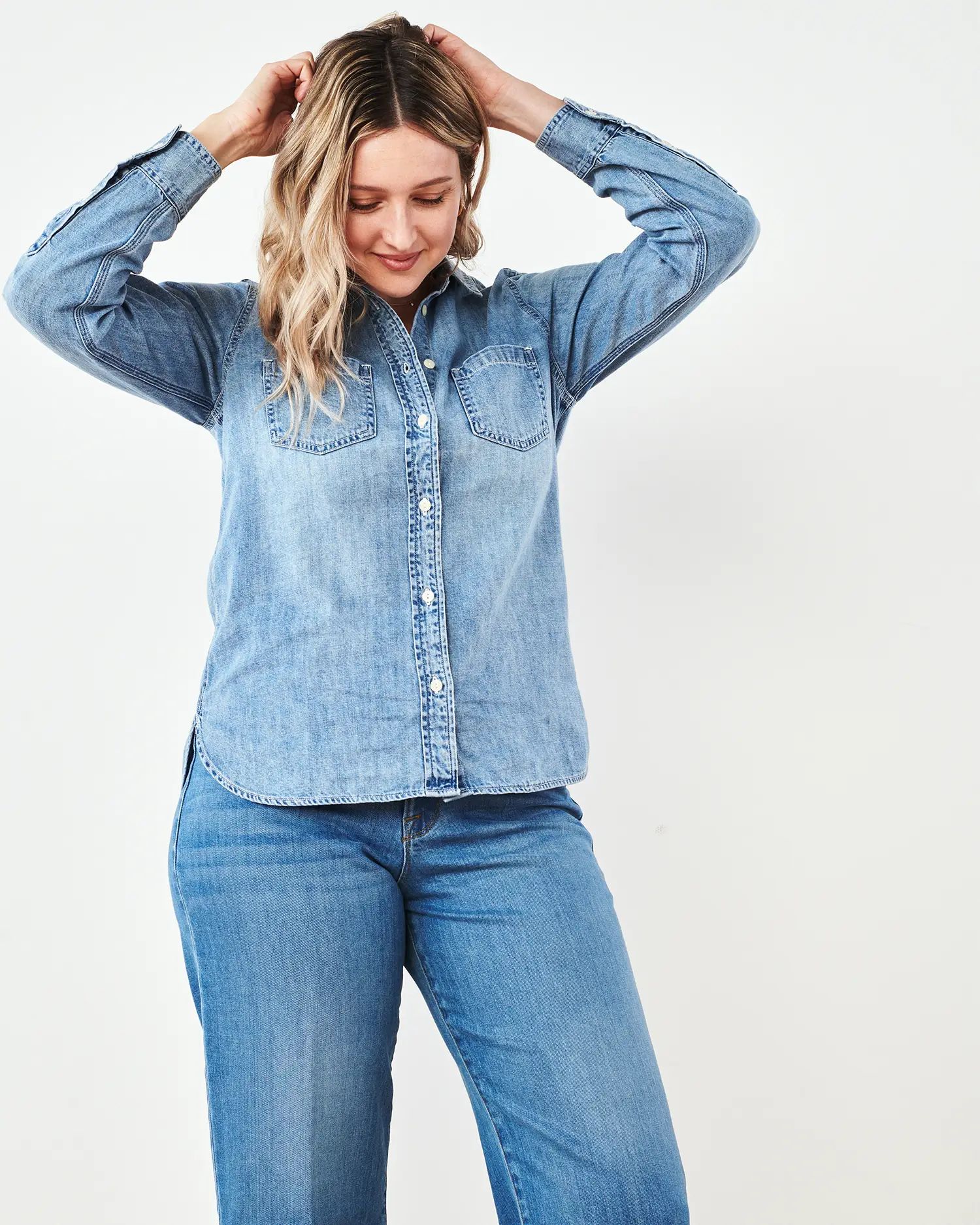 Distressed Denim Shirt | Quince