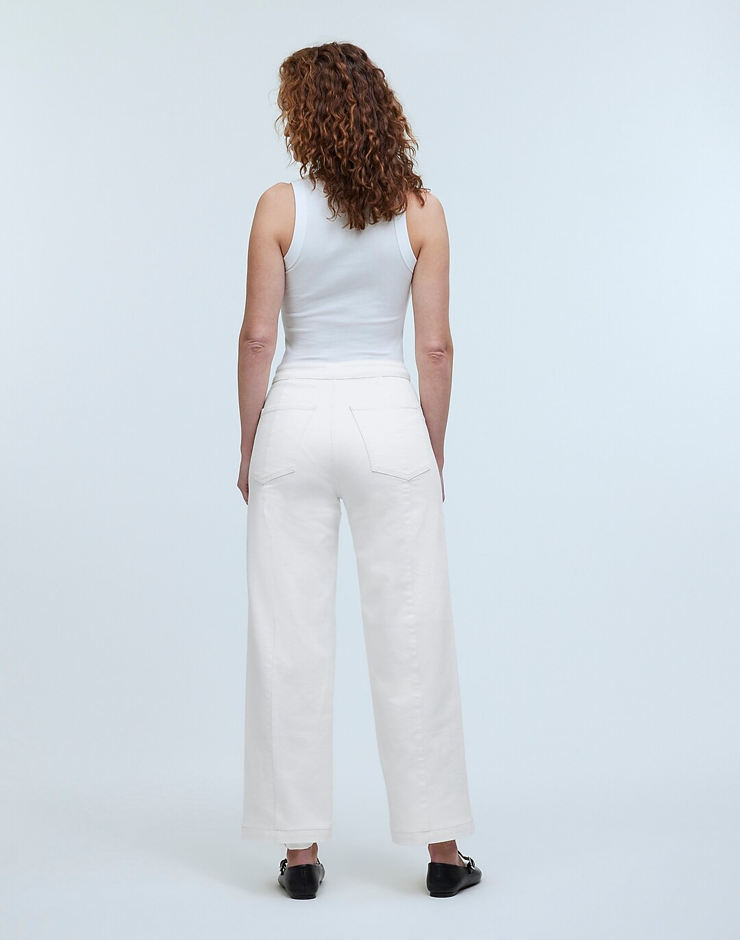 The Petite Curvy Perfect Vintage Wide-Leg Crop Jean in Tile White | Madewell