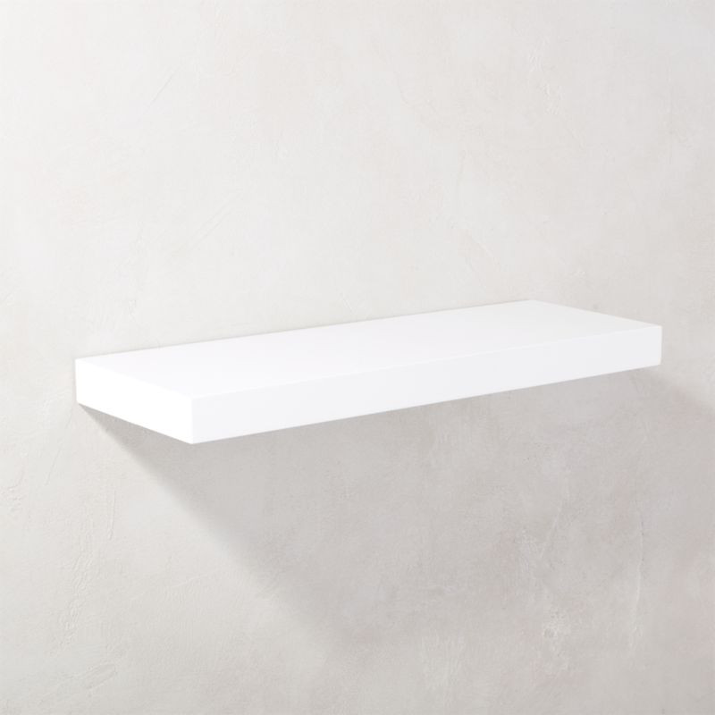 Calvin Hi-Gloss White Floating Shelf 24" + Reviews | CB2 | CB2