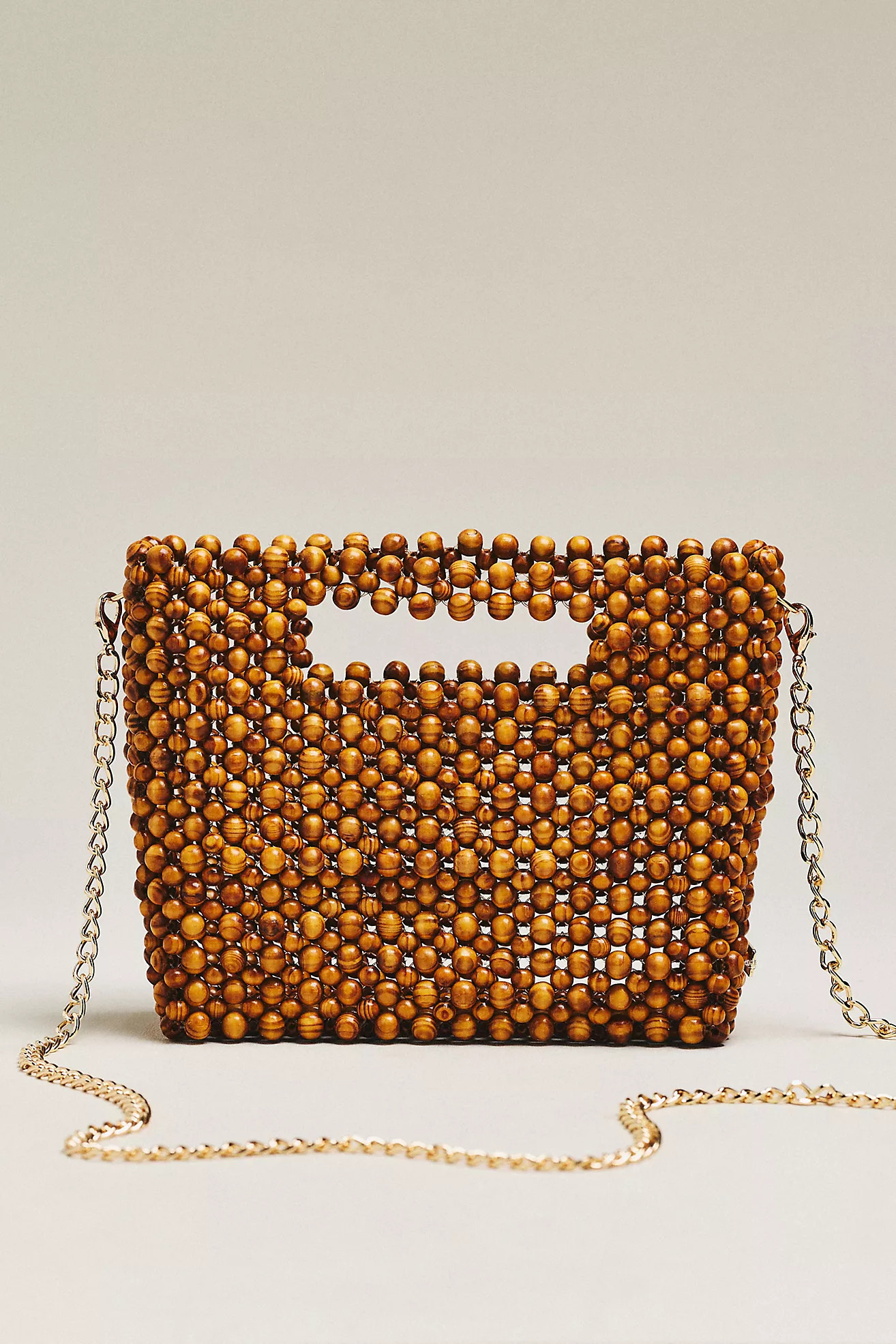 Dolce Vita Linzy Wood Beaded Clutch | Anthropologie (US)
