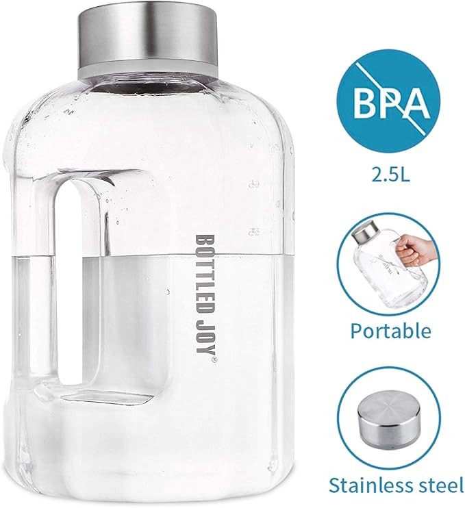 BOTTLED JOY Water Jug 2.5 L / 83 OZ Large Capacity Sports Water Bottle with Handle - Reusable BPA... | Amazon (US)
