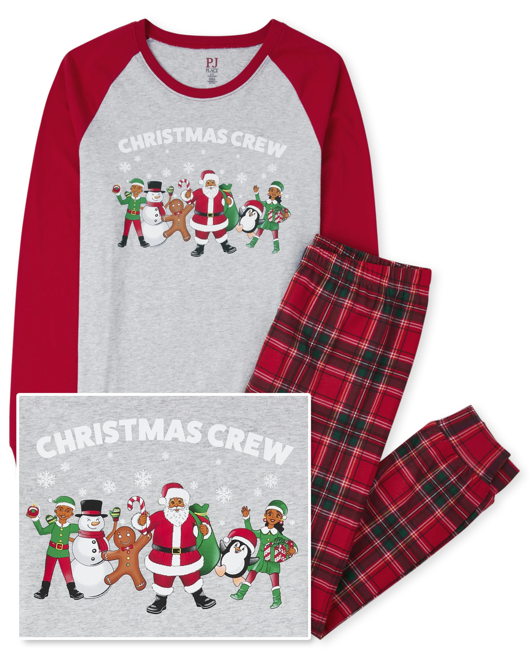 Unisex Adult Matching Family Christmas Crew Plaid Cotton Pajamas - multi clr | The Children's Place