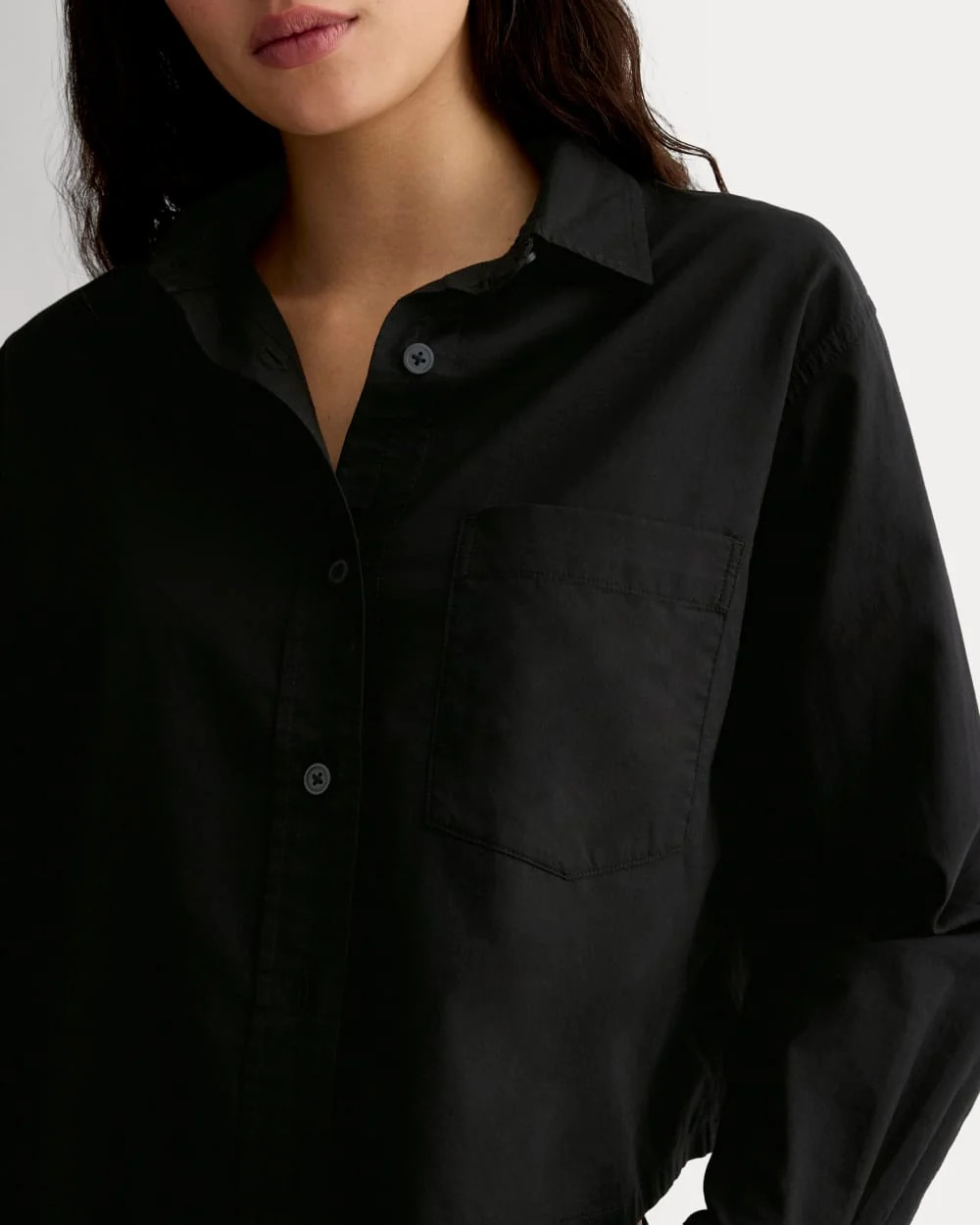 The Way-Short Shirt in Silky Cotton | Black | Everlane