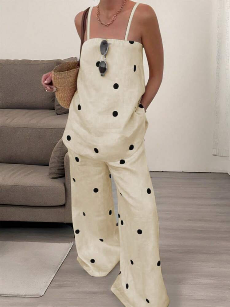 Sundraya 2pcs/Set Women's Simple Polka Dot Pattern Set, Spring/Summer | SHEIN