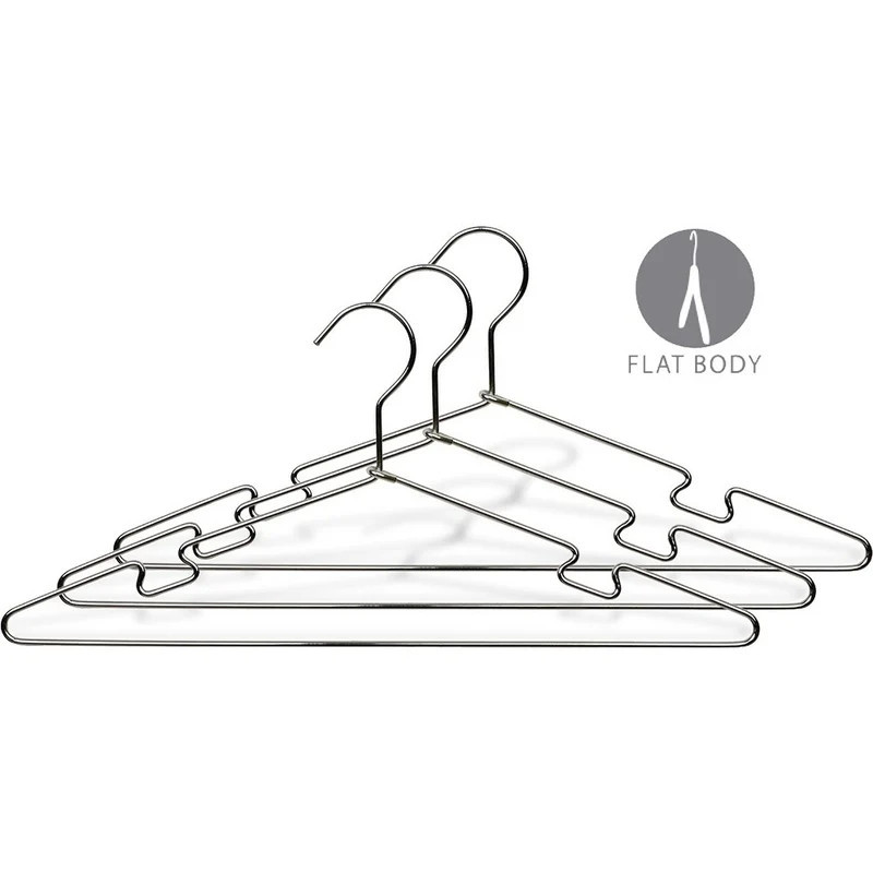 Polished Chrome Metal Top Hanger with Notches (Pack of 50) | Overstock