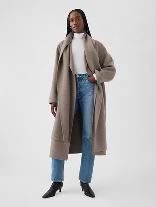 Belted Double-Faced Wool Scarf Coat | Gap (US)