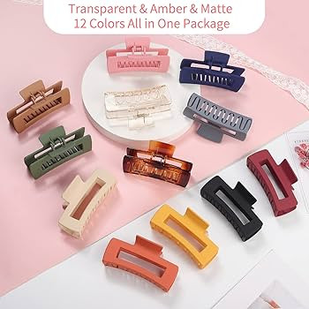 Sisiaipu 4.1 Inch Large Hair Accessories - 12 Pcs Big Square Jaw Clips for Thick Hair, Jumbo Bulk... | Amazon (US)