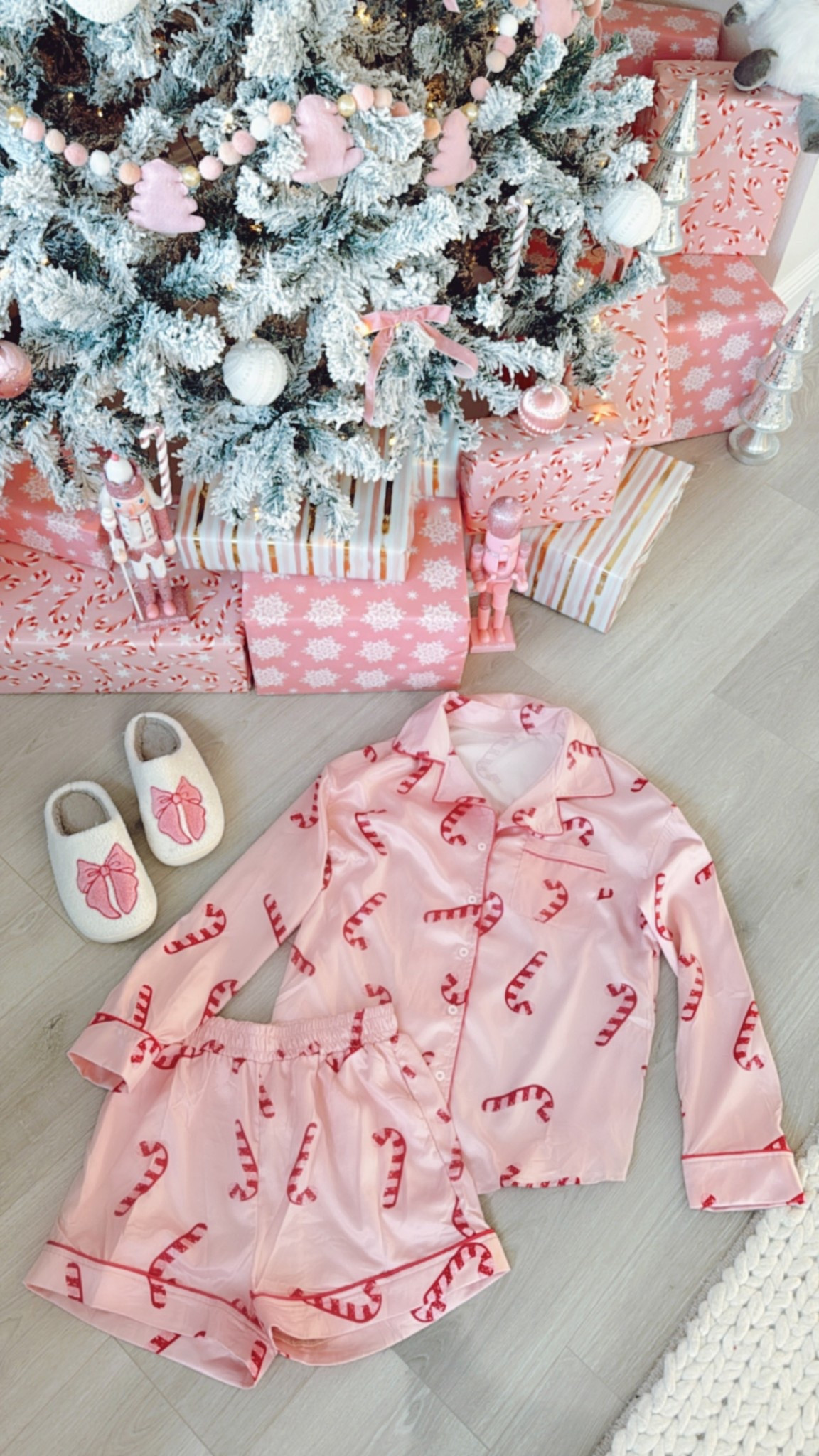 Cozy Pink Christmas Pajama Set + pink bow slippers to go along with PINKMAS (the pink Christmas tree!) this would also make a great gift for her! 

Christmas gifts for girls, Holiday decor, flocked Christmas tree, ornaments, velvet bows, pink wrapping paper, gifts for daughter, decorated Christmas tree, gifts for womenn

#LTKGiftGuide #LTKFindsUnder50 #LTKHoliday